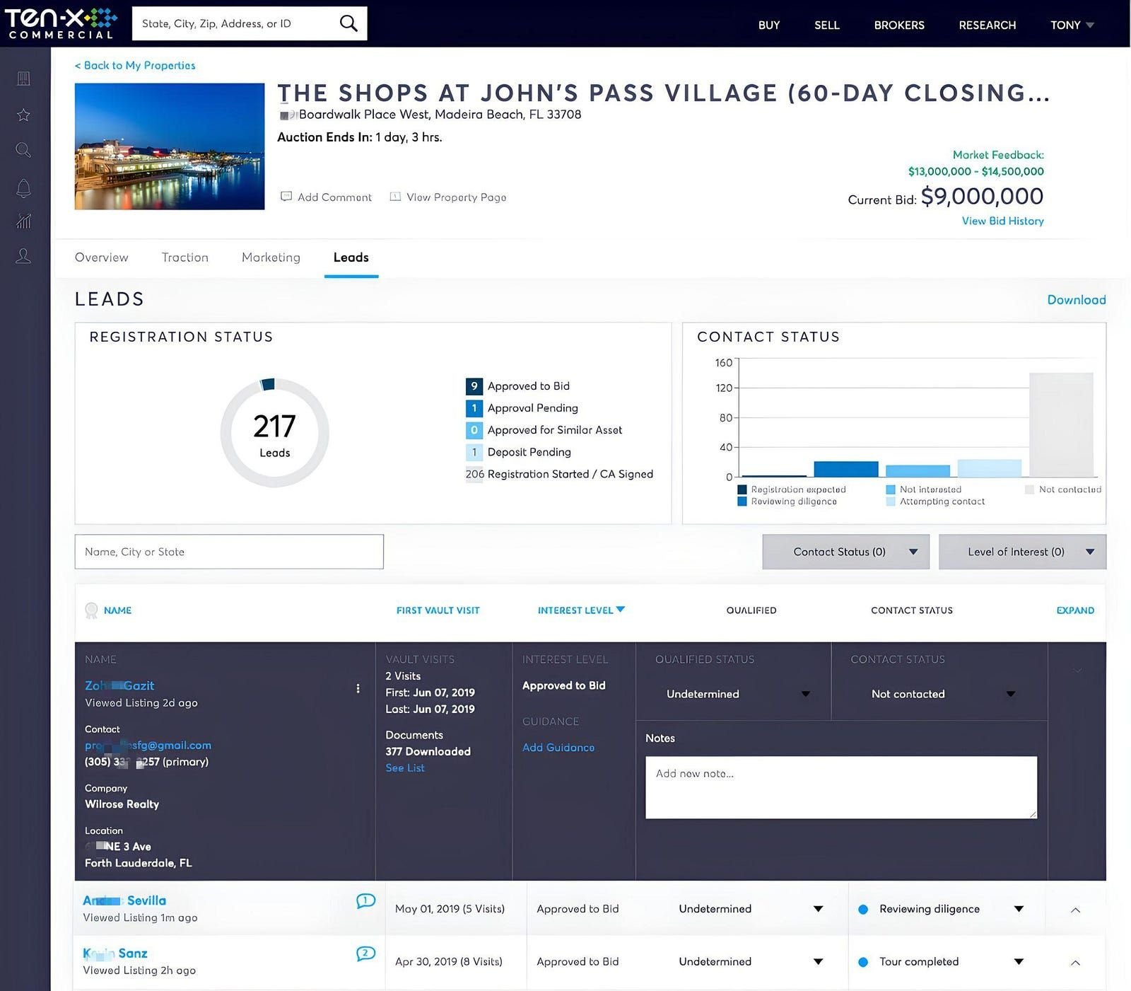 Buyer Info Panel before the Project